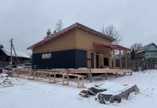 Фото со стройплощадок - Каркасный дом 10х11 м.