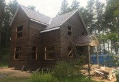 Фото со стройплощадок - Дом из бруса 11×11 м.