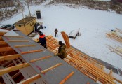 Фото со стройплощадок - Каркасный дом 10х10 м.