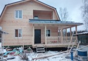 Фото со стройплощадок - Каркасный дом 8х8 м.