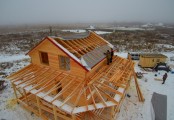 Фото со стройплощадок - Каркасный дом 10х10 м.