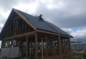 Фото со стройплощадок - Каркасный дом 8х8.5 м.