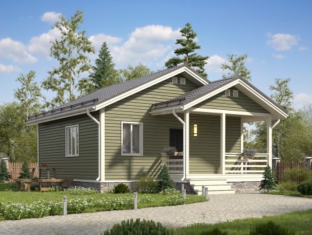 Романтика 2. Каркасный дом 8х10 м., 74 кв.м.