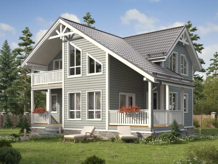 Корсика. Каркасный дом 9х10.5 м., 146 кв.м.