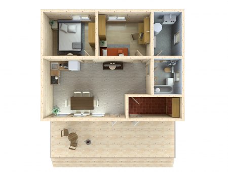 Ривьера. Дом из бруса 9х90 м., 90 кв.м.