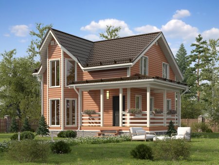 Омега. Каркасный дом 9х10 м., 146 кв.м.