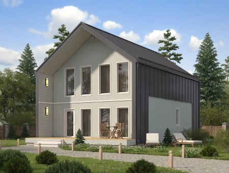 Кантри. Каркасный дом 8х12 м., 160 кв.м.