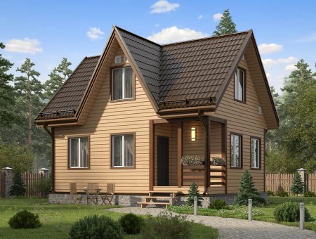 Онегин. Каркасный дом 6х8 м., 76 кв.м.