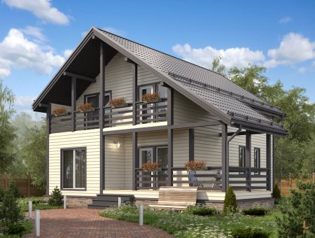 Альфа. Каркасный дом 10.5х11.5 м., 176 кв.м.