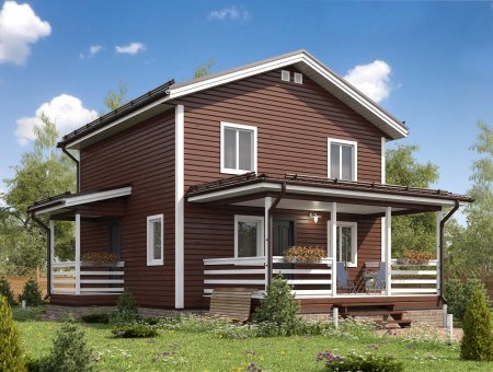 Монблан. Каркасный дом 7.5х10.5 м., 135 кв.м.