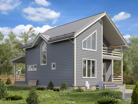 Балтика. Каркасный дом 8х12 м., 168 кв.м.