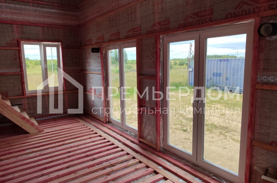 Фото со стройплощадок - Каркасный дом 7х8 м.