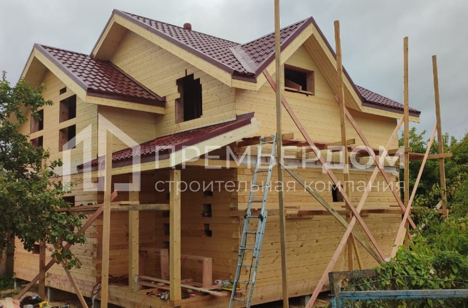 Фото со стройплощадок - Дом из бруса 7,5х8,5 м