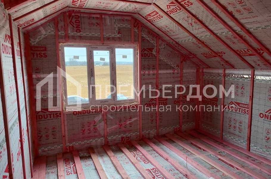 Фото со стройплощадок - Каркасный дом 8х8 м.