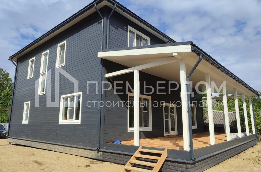 Фото со стройплощадок - Каркасный дом 12х16 м.