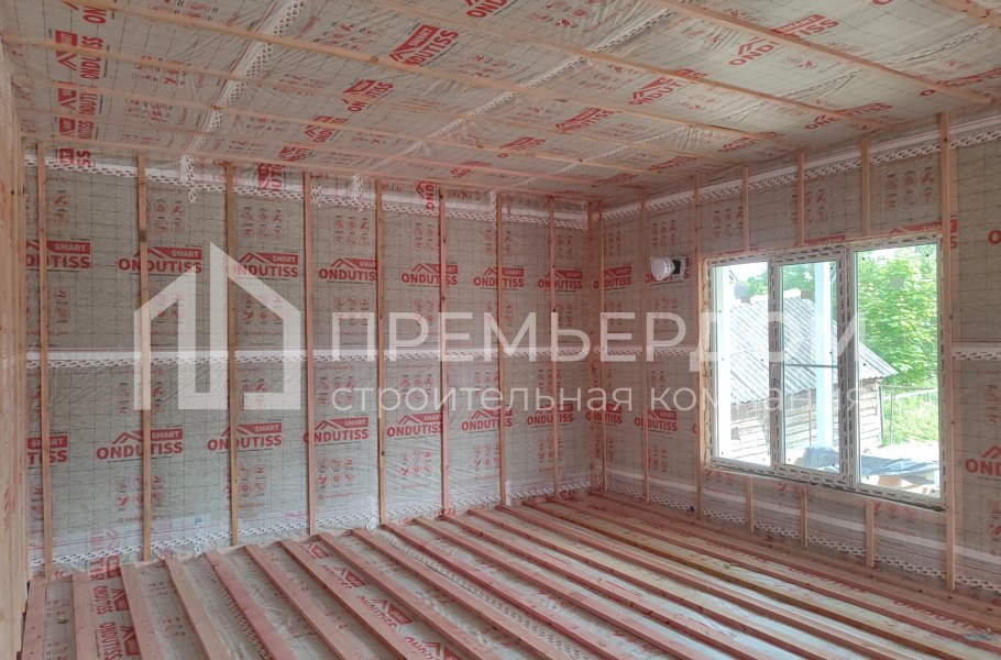 Фото со стройплощадок - Каркасный дом 12х16 м.