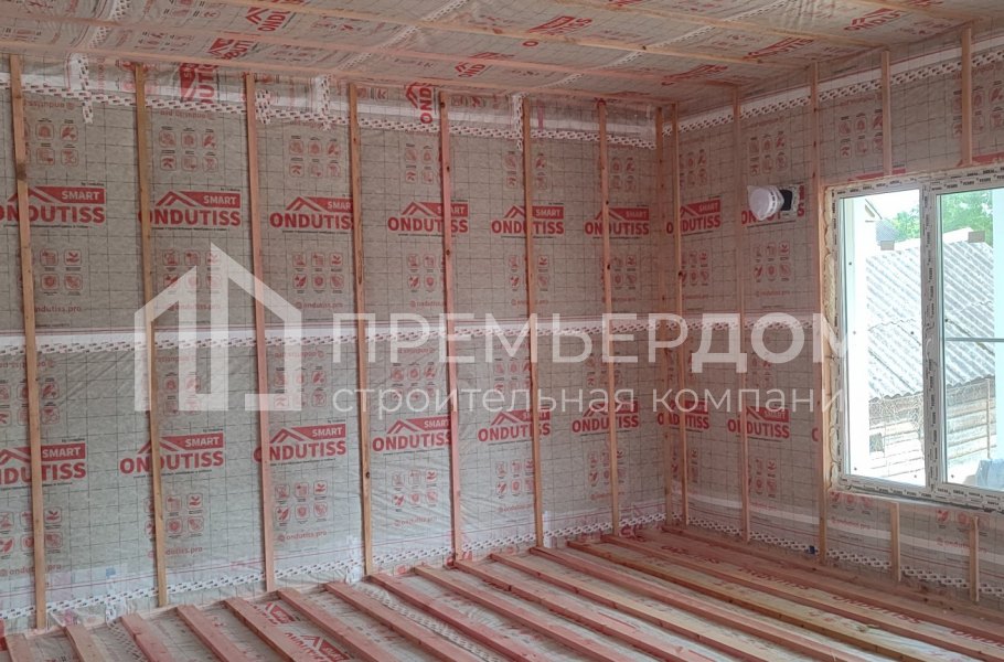 Фото со стройплощадок - Каркасный дом 12х16 м.