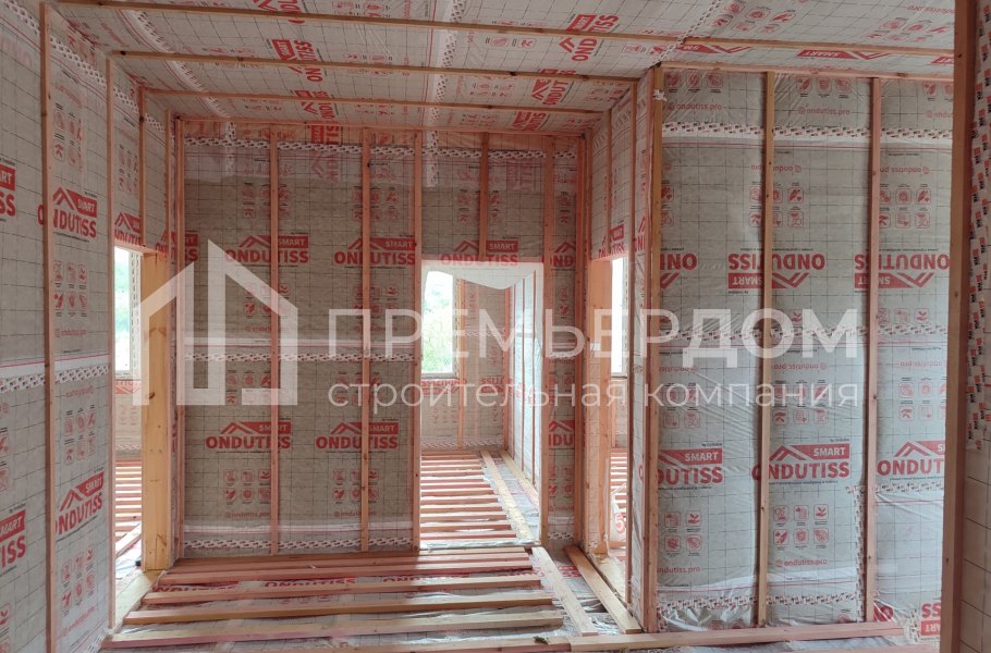 Фото со стройплощадок - Каркасный дом 12х16 м.