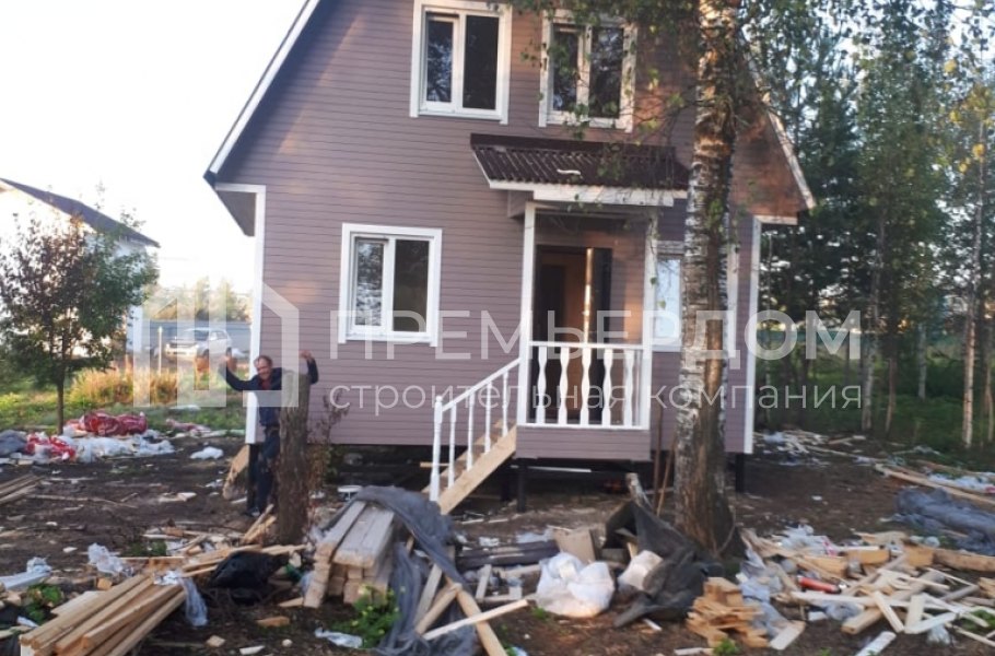 Фото со стройплощадок - Каркасный дом 6х6 м.