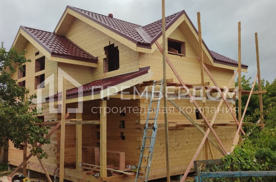 Фото со стройплощадок - Дом из бруса 7,5х8,5 м