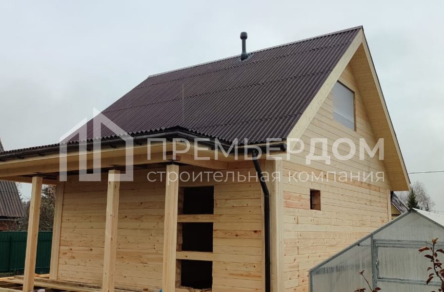 Фото со стройплощадок - Дом из бруса 7,5х8 м.