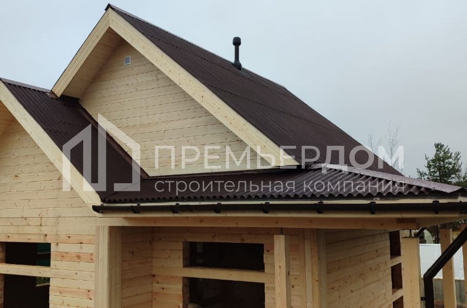 Фото со стройплощадок - Дом из бруса 7,5х8 м.