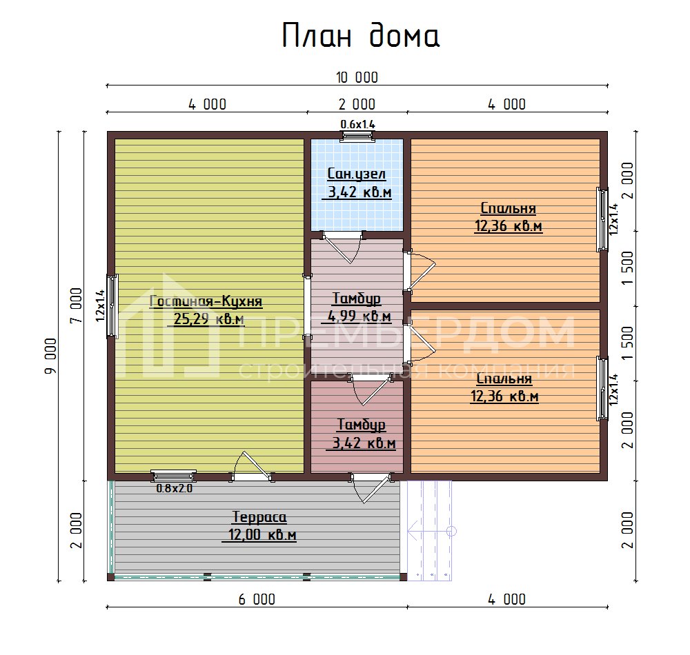 План каркасного дома 9х10 м. - Арктика