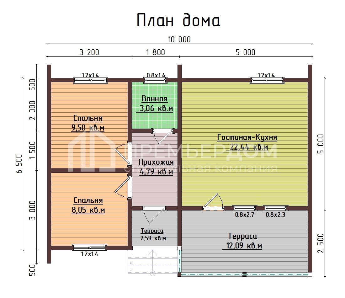 План каркасного дома 6.5х10 м. - Бонапарт 2