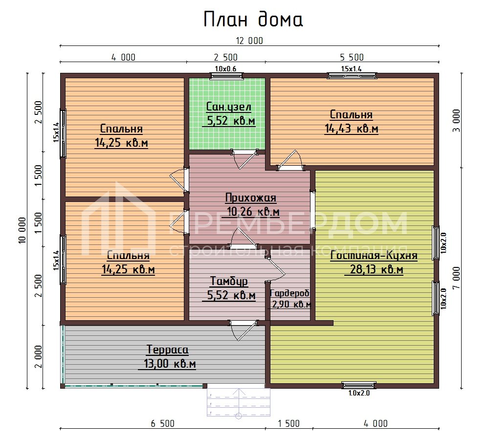 План каркасного дома 10х12 м. - Тургенев 2