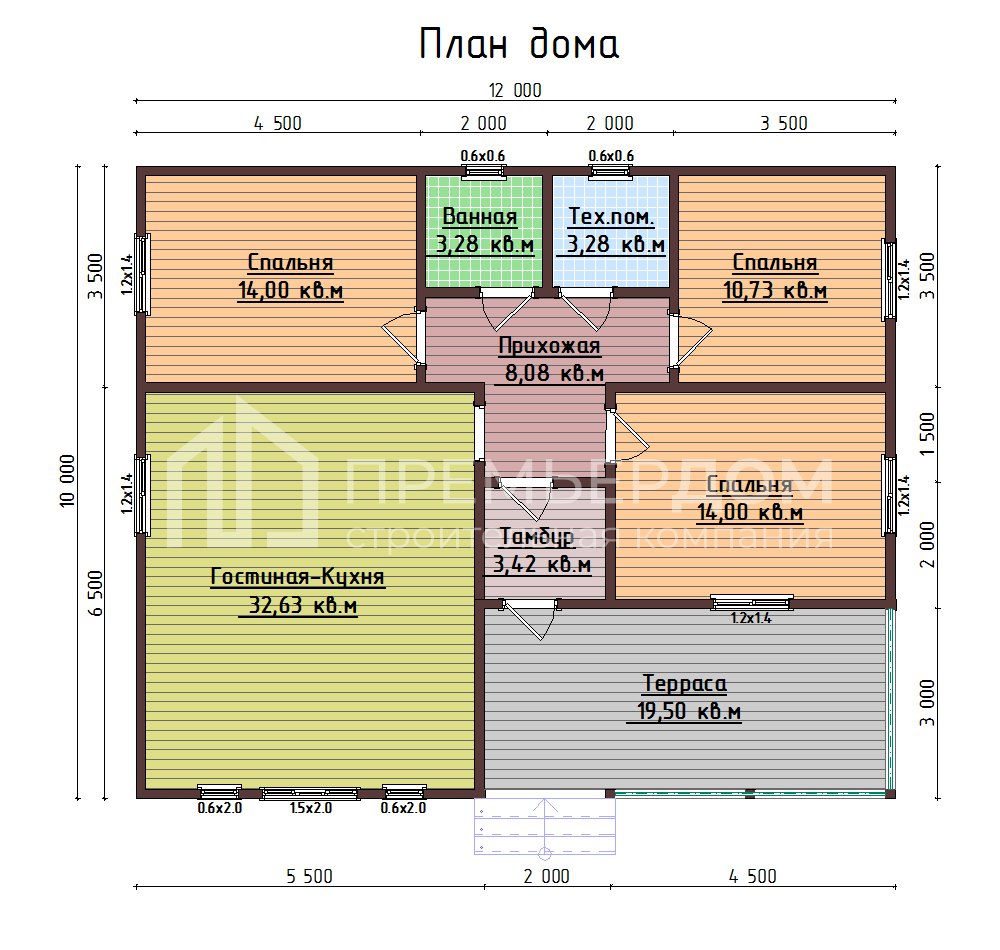 План каркасного дома 10х12 м. - Апрель 2
