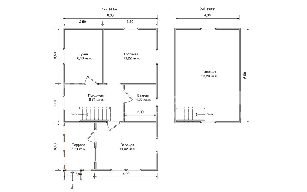 План дачного дома 6х9 м. - Проект А-29