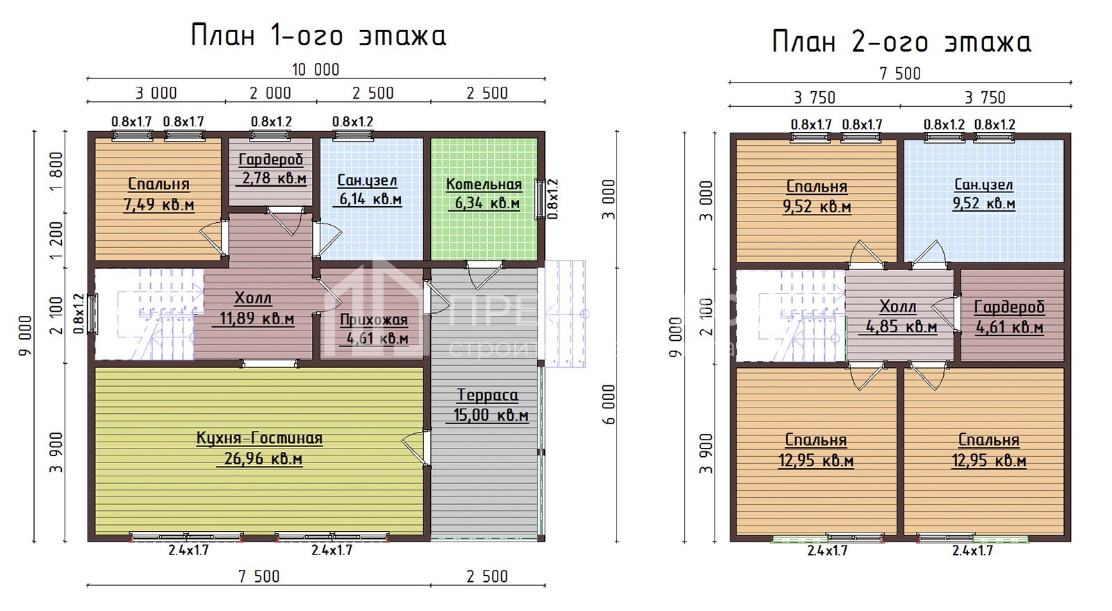 План каркасного дома 9х10 м. - Неаполь