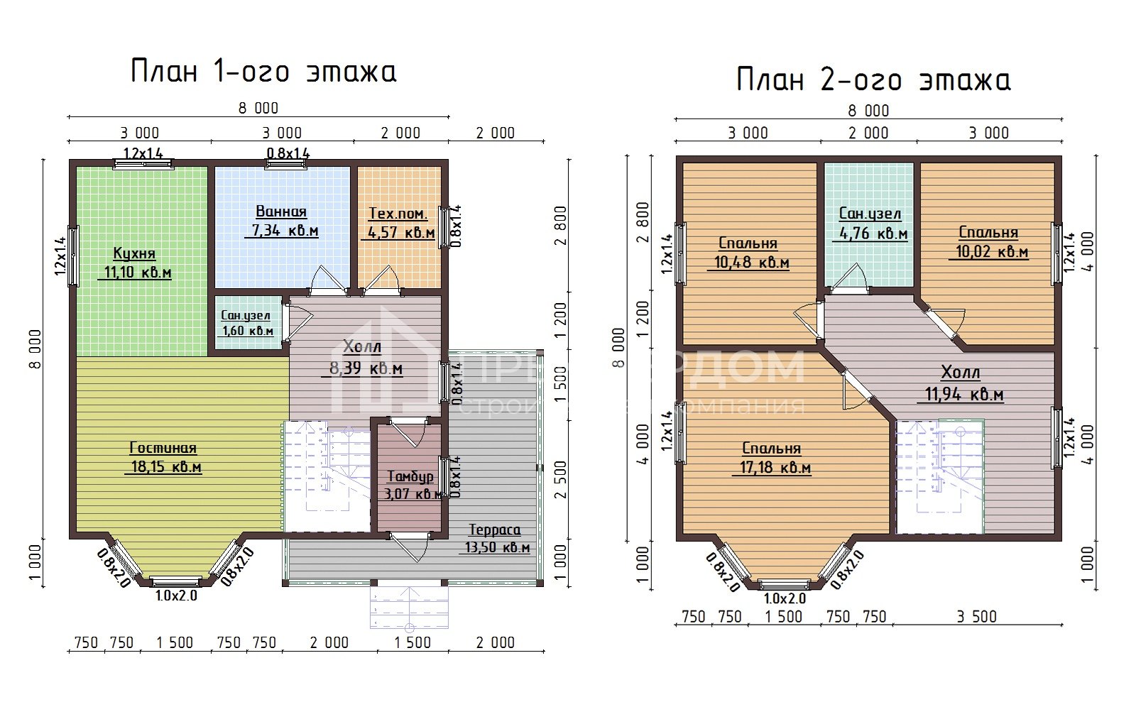 План каркасного дома 9х10 м. - Омега