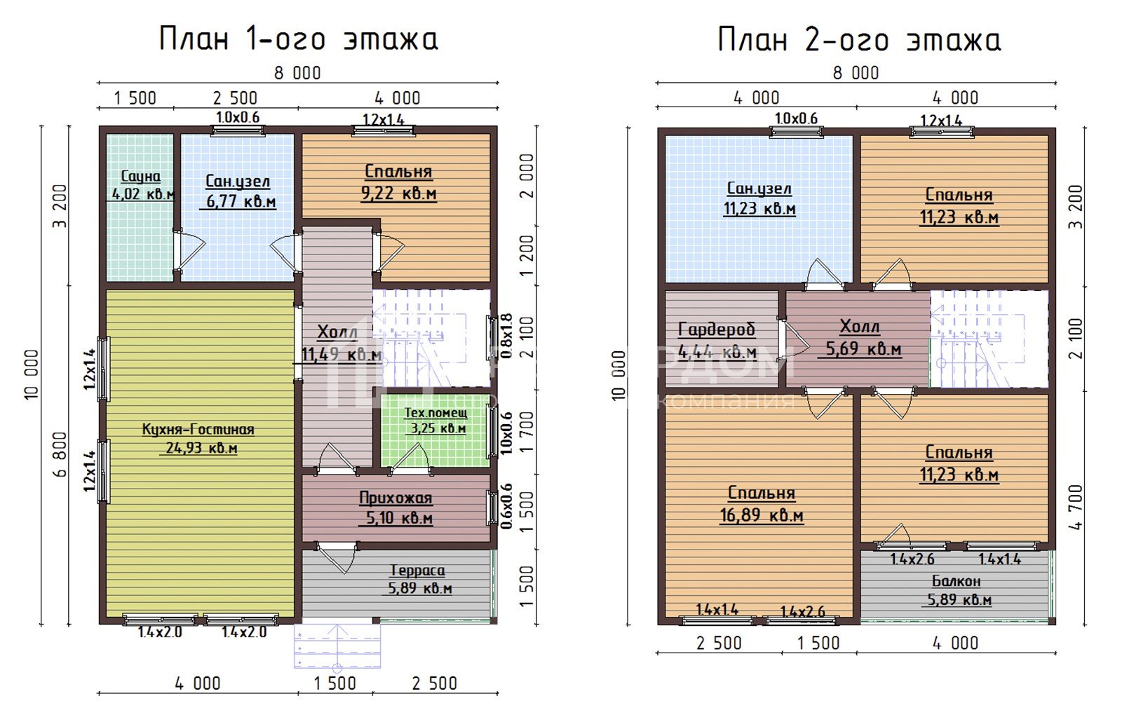 План каркасного дома 8х10 м. - Петровский