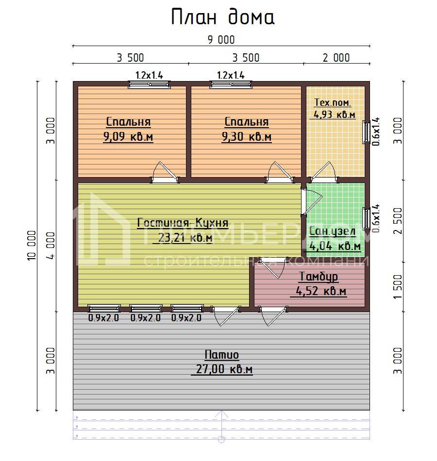 План каркасного дома 9х10 м. - Ривьера